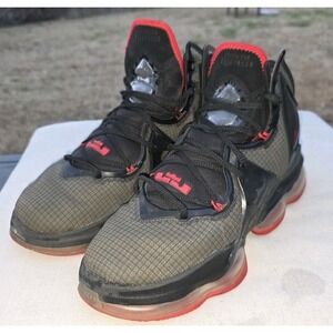 Nike LeBron XIX Black Red High Top Basketball Lace Up Athletic Sneakers(No Box)